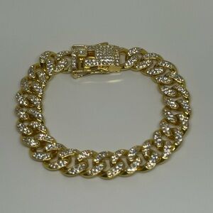 Gold Iced Cuban Link Bracelet